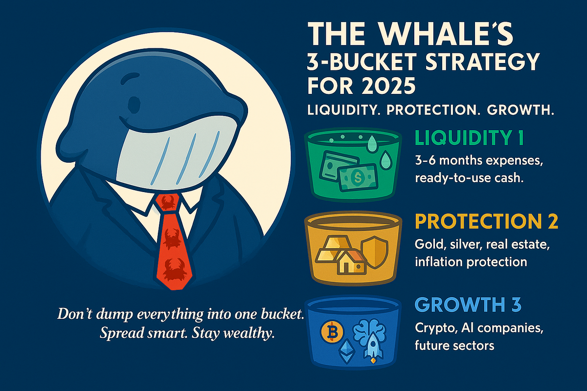 🐋 The Whale’s 3-Bucket Strategy for 2025 Wealth Protection