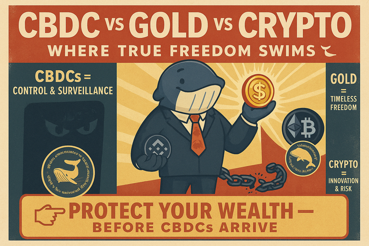 🐋 Freedom vs. Control: CBDCs, Crypto, and the Golden Exit