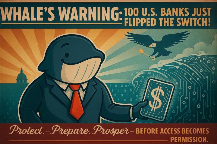 🐋 Whale’s Warning: 100 U.S. Banks Just Flipped the Switch